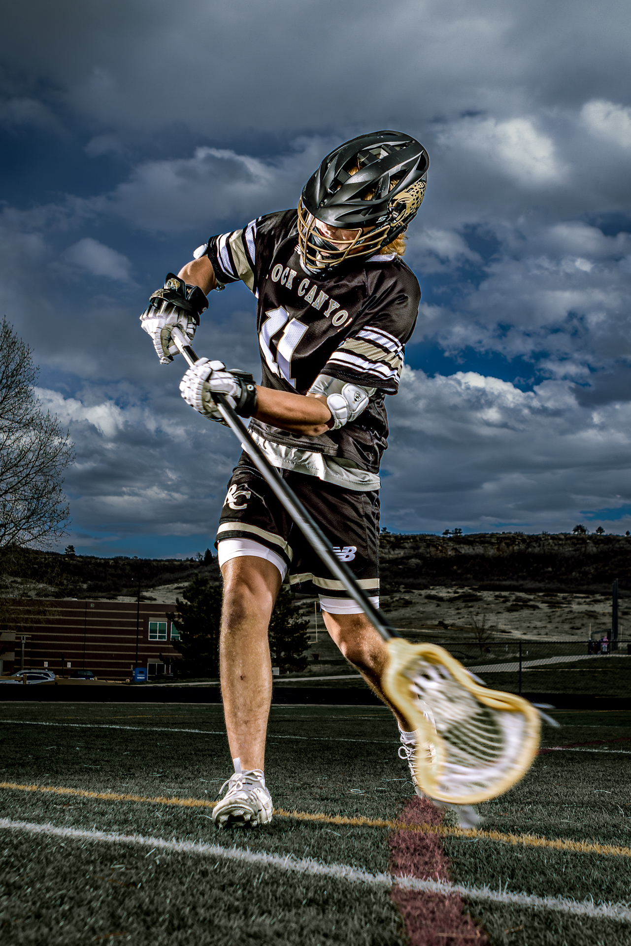 Cinematic pre-game shots featuring senior players from the Rock Canyon Lacrosse Team, perfect for social media, posters, and schedules.